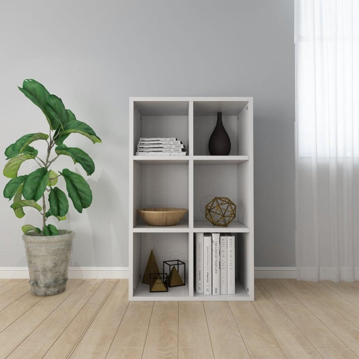 VIDAXL Bibliotheque/buffet blanc brillant 66x30x98cm bois d'ingenierie