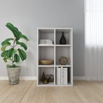 VIDAXL Bibliotheque/buffet blanc brillant 66x30x98cm bois d'ingenierie