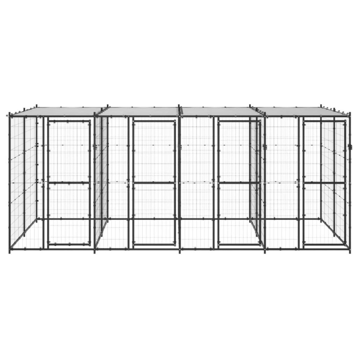 VIDAXL Chenil exterieur Acier avec toit 9,68 m²