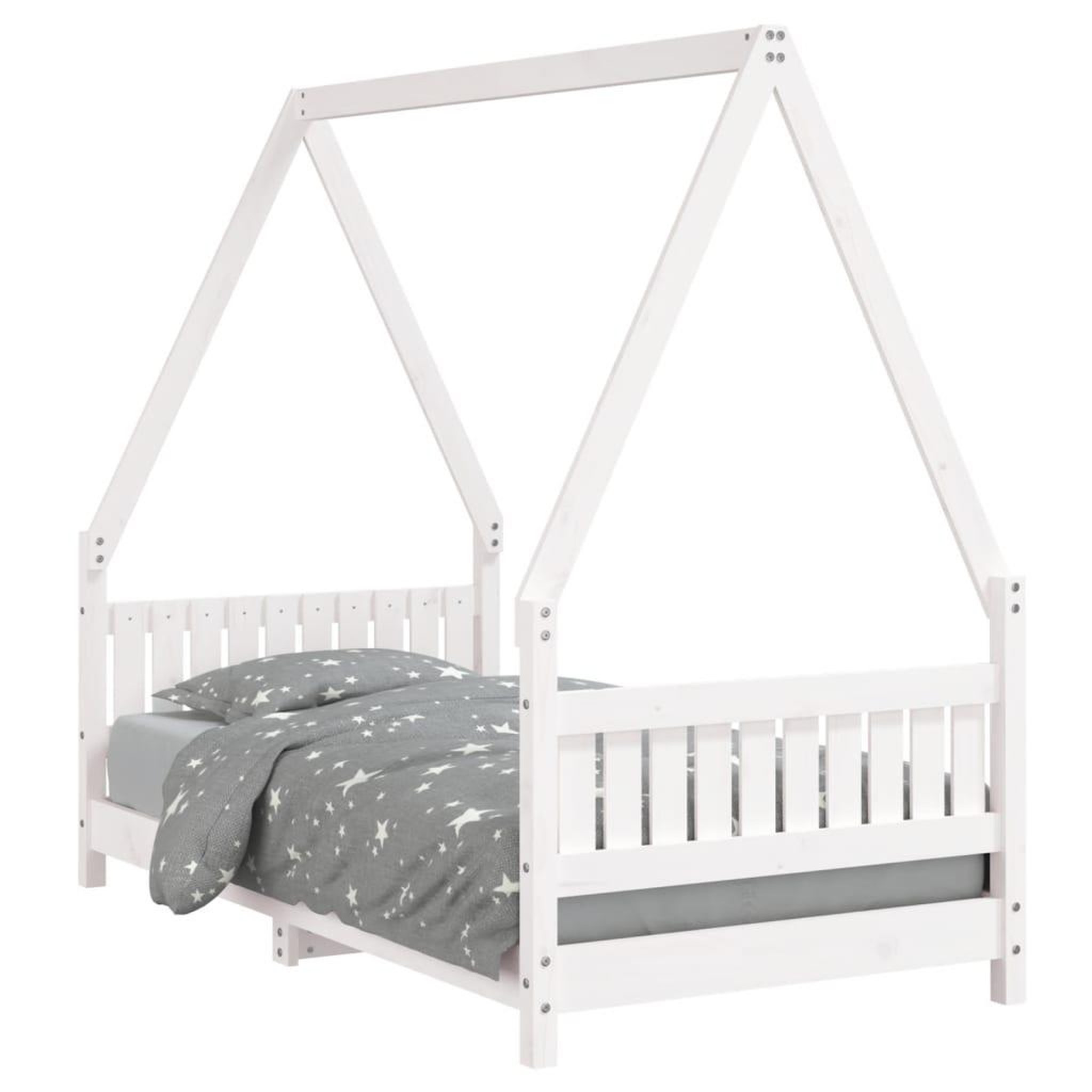 Voir la diapositive 2 : VIDAXL Cadre de lit pour enfant blanc 80x160 cm bois de pin massif