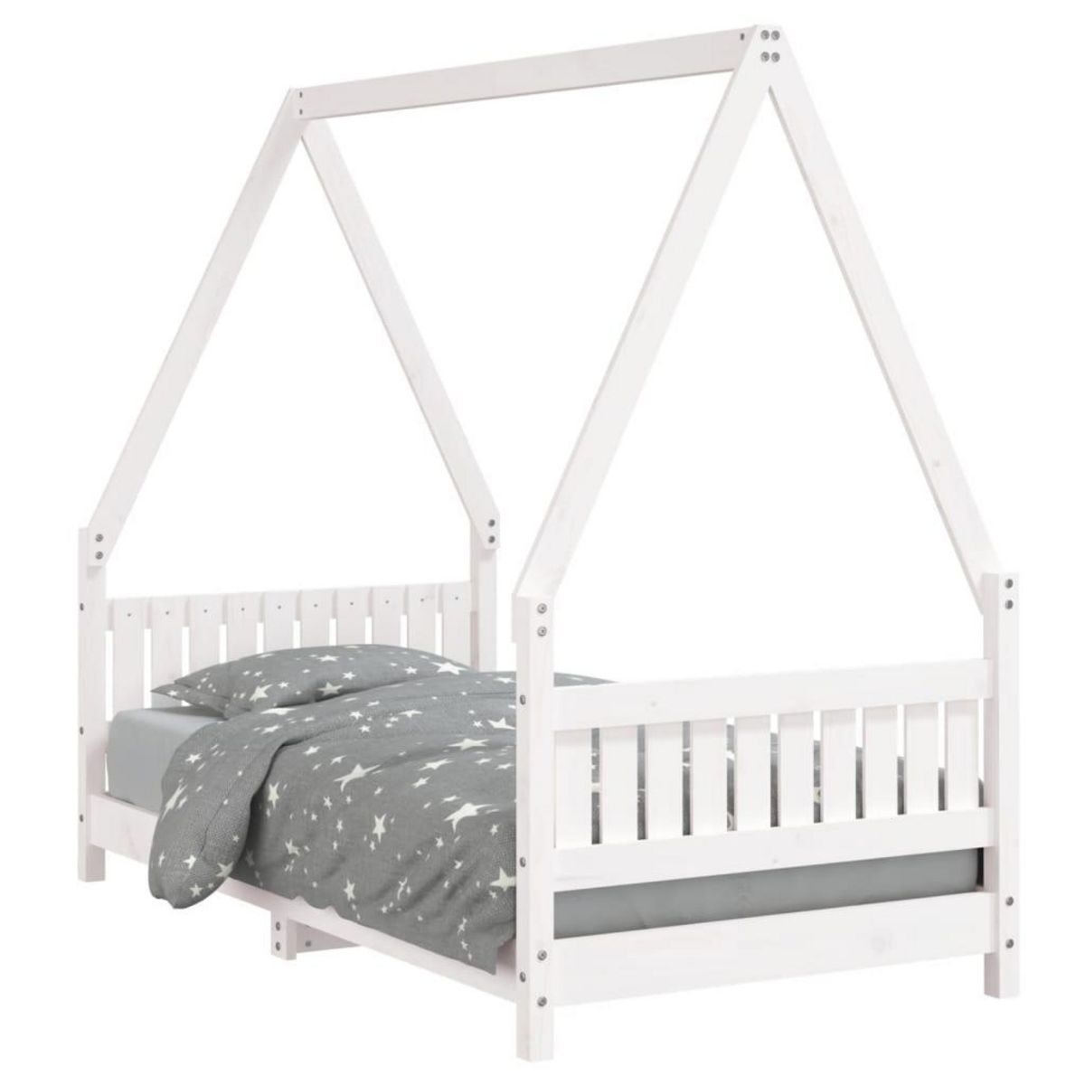 VIDAXL Cadre de lit pour enfant blanc 80x160 cm bois de pin massif