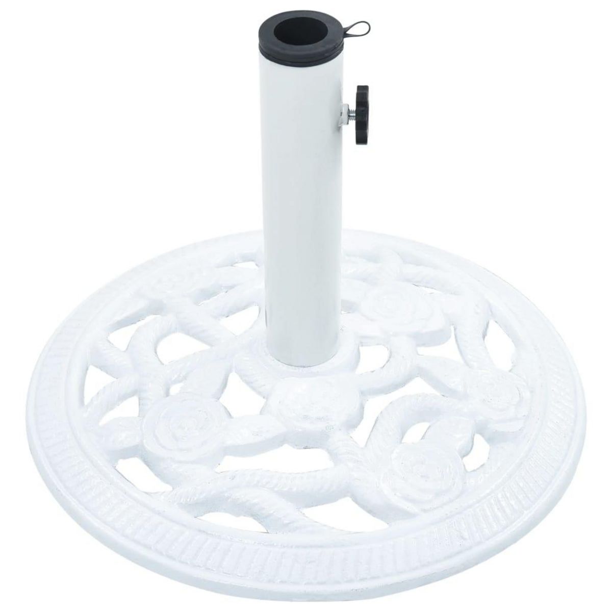 VIDAXL Socle de parasol Blanc 9 kg 40 cm Fonte