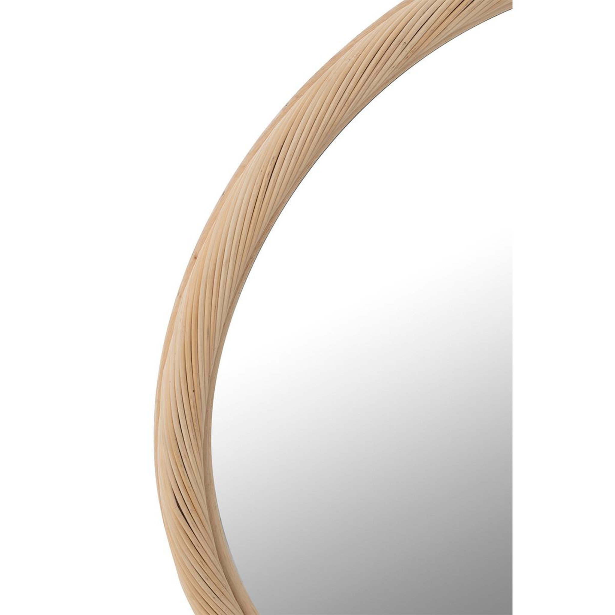 Voir la diapositive 2 : J-LINE Miroir Mural en Rotin  Dwayne  81cm Naturel