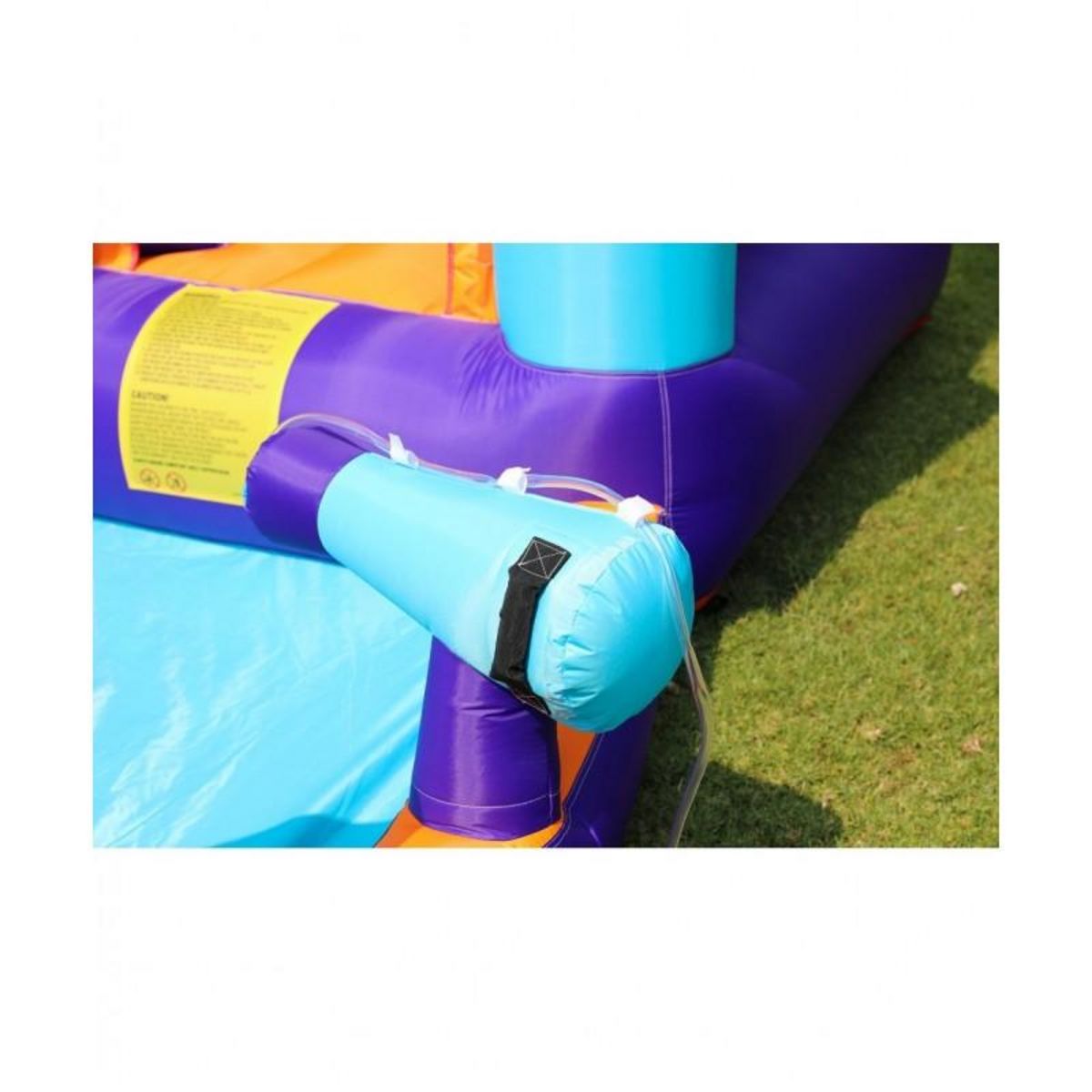 AIRMYFUN Château Aquatique Gonflable Magic Island avec toboggan et canons à eau, 430x380x190 cm - souffleur et sac de rangement inclus