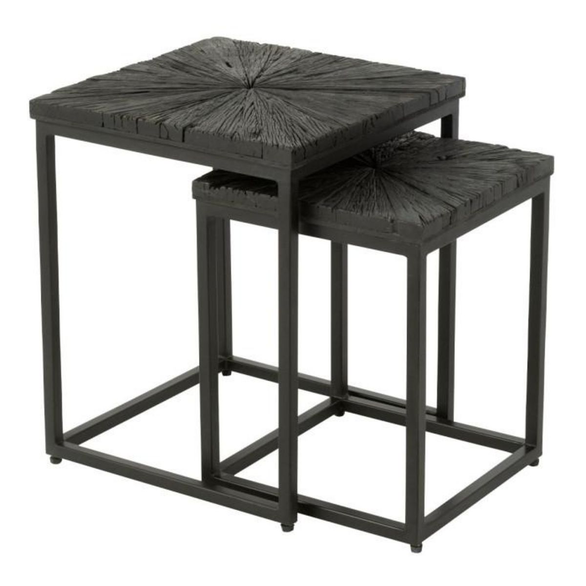Paris Prix Lot de 2 Tables d'Appoint Gigognes  Shanil  53cm Noir