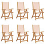 Voir la diapositive 2 : VIDAXL Chaises pliables de jardin lot de 6 bois d'acacia et textilene