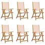 Voir la diapositive 2 : VIDAXL Chaises pliables de jardin lot de 6 bois d'acacia et textilene