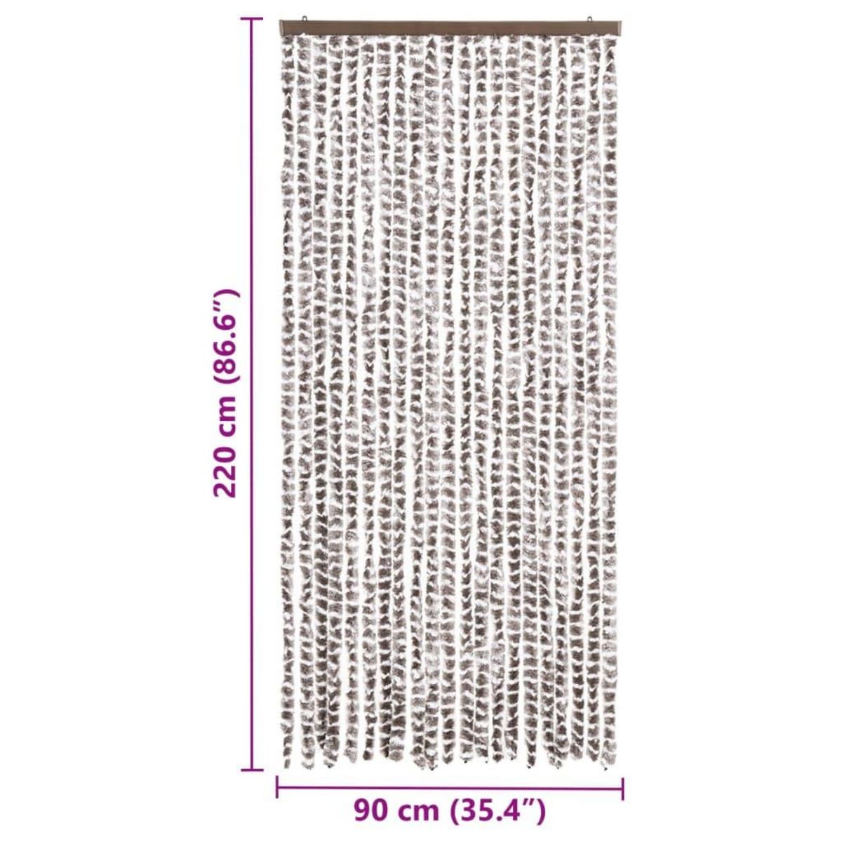 VIDAXL Moustiquaire Taupe et blanc 90x220 cm Chenille