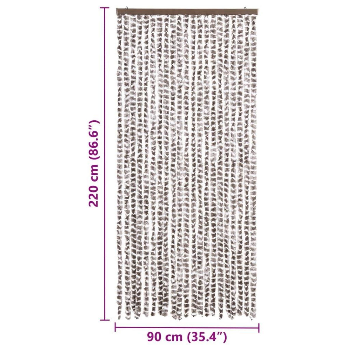 VIDAXL Moustiquaire Taupe et blanc 90x220 cm Chenille