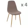 TOILINUX Lot de 4 - Chaise design scandinave Roka - Taupe