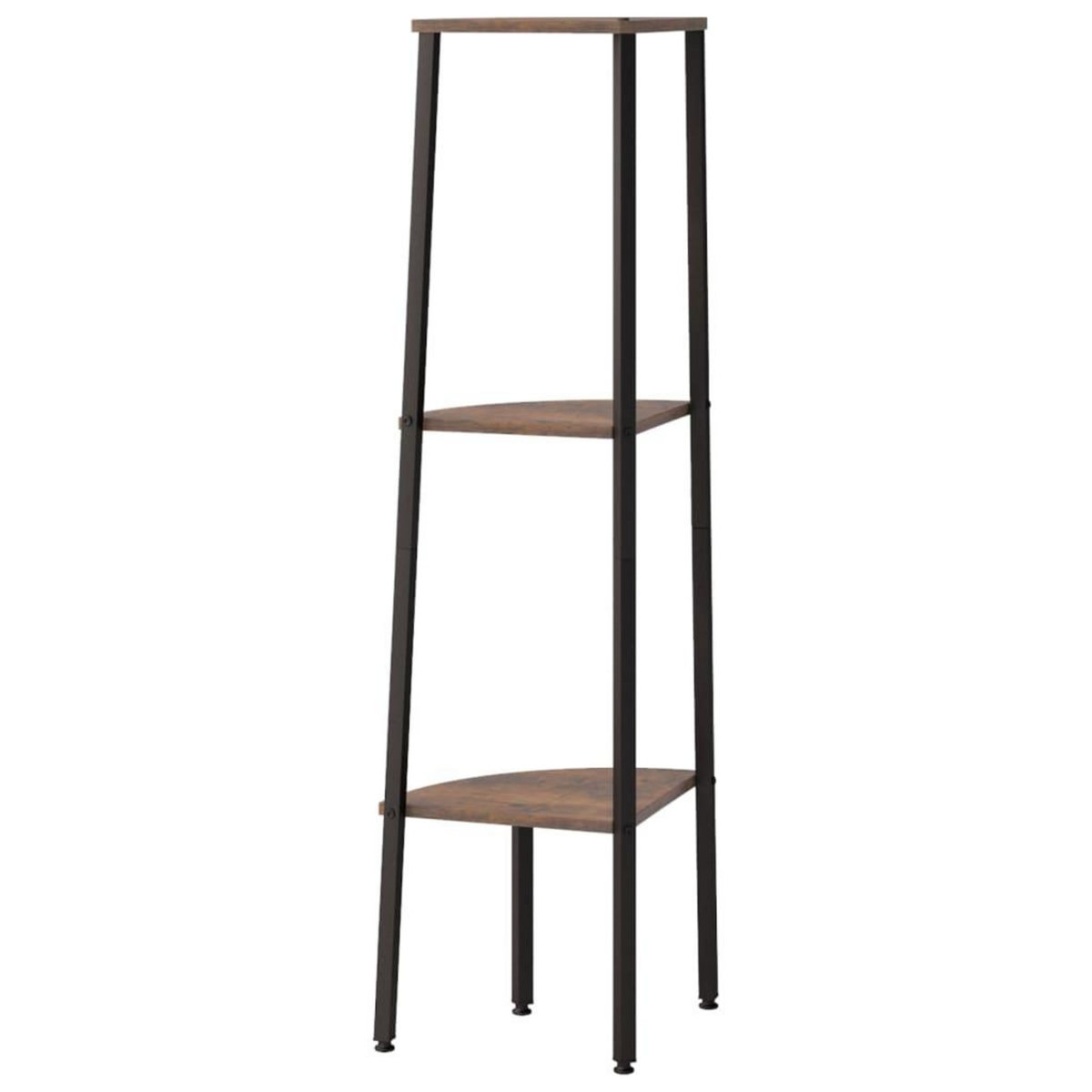 VIDAXL Etagere d'angle 3 niveaux Marron fonce et noir 45,5x31,5x120 cm