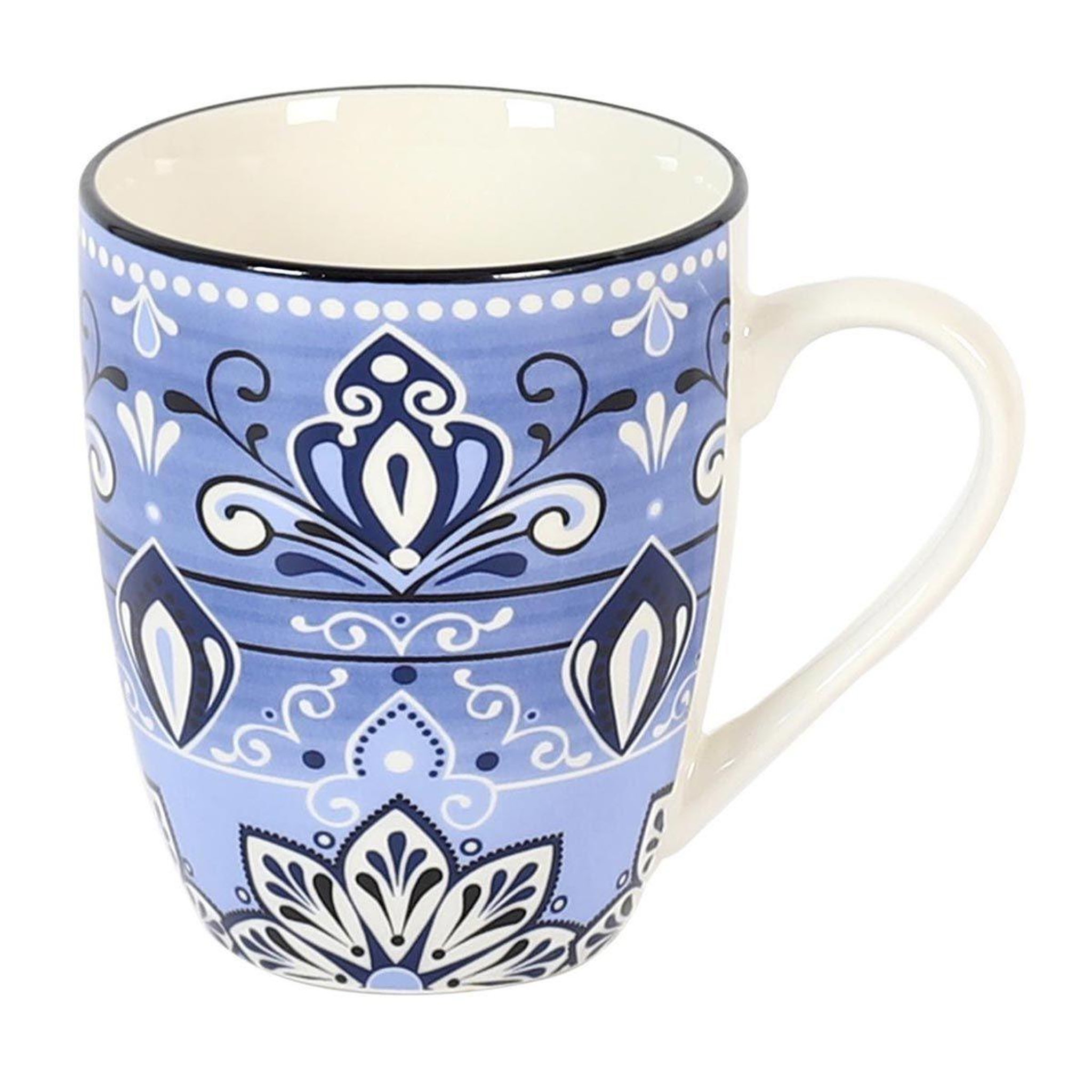Voir la diapositive 2 : The Home Deco Factory Lot de 6 mugs en porcelaine  jaipur  30cl bleu