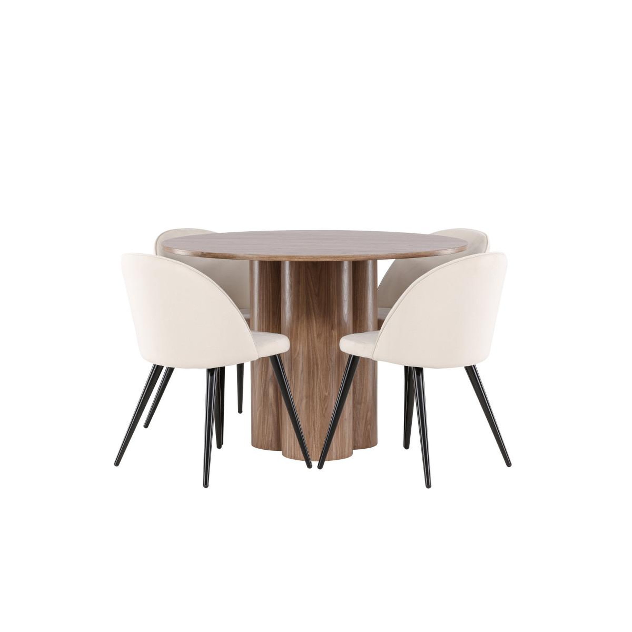 Voir la diapositive 3 : Paris Prix Ensemble table à manger & 4 chaises  olivia & velvet  110cm marron & beige