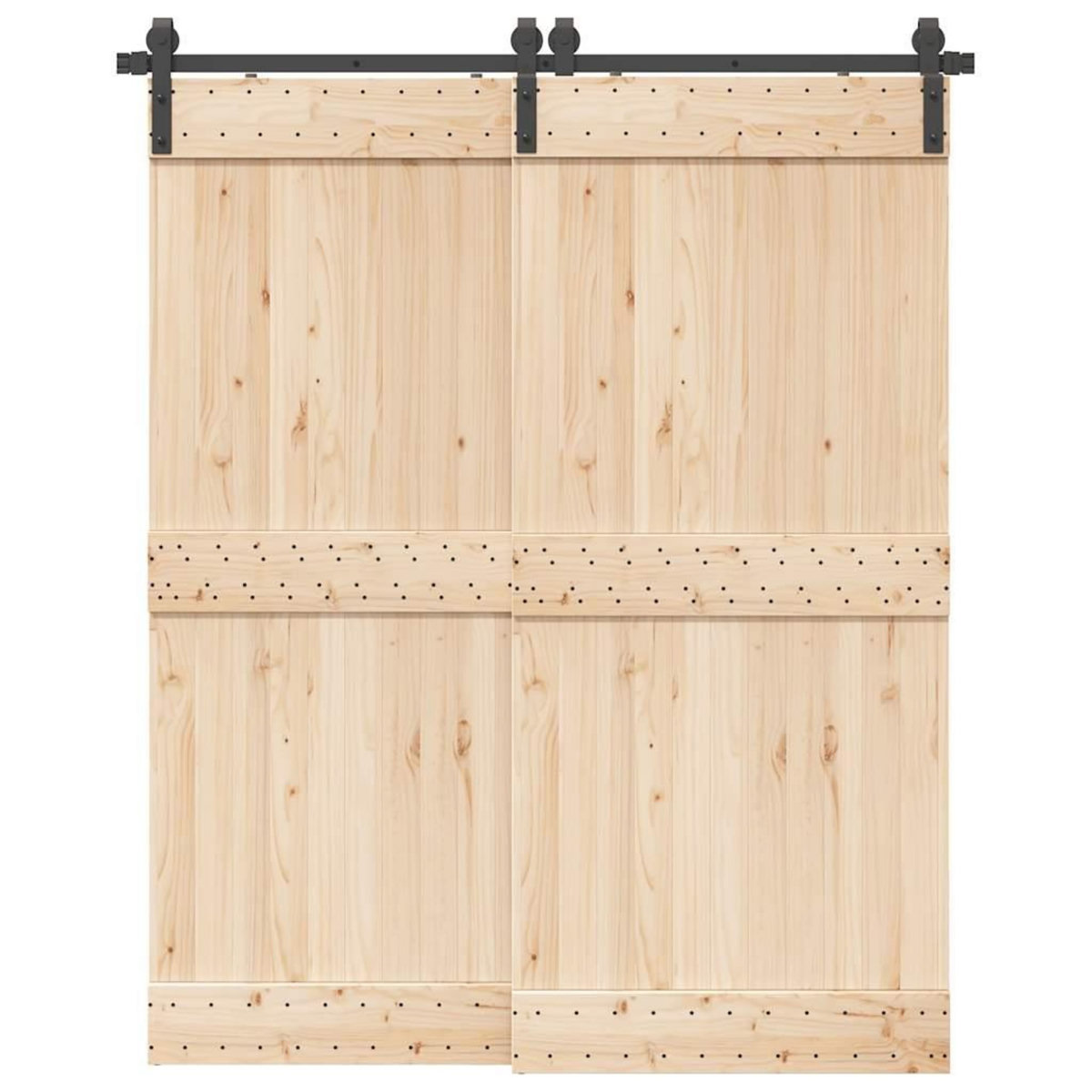 VIDAXL Kit de quincaillerie de porte coulissante 183 cm Acier Noir