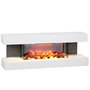 Voir la diapositive 1 : HOMCOM Cheminée électrique design contemporain 2000W effets flammes LED 3D dim. 119L x 30l x 45H cm éléments décoratifs télécommande inclus blanc