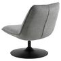 Voir la diapositive 3 : TOILINUX Fauteuil rembourré au style vintage - Gris et Noir