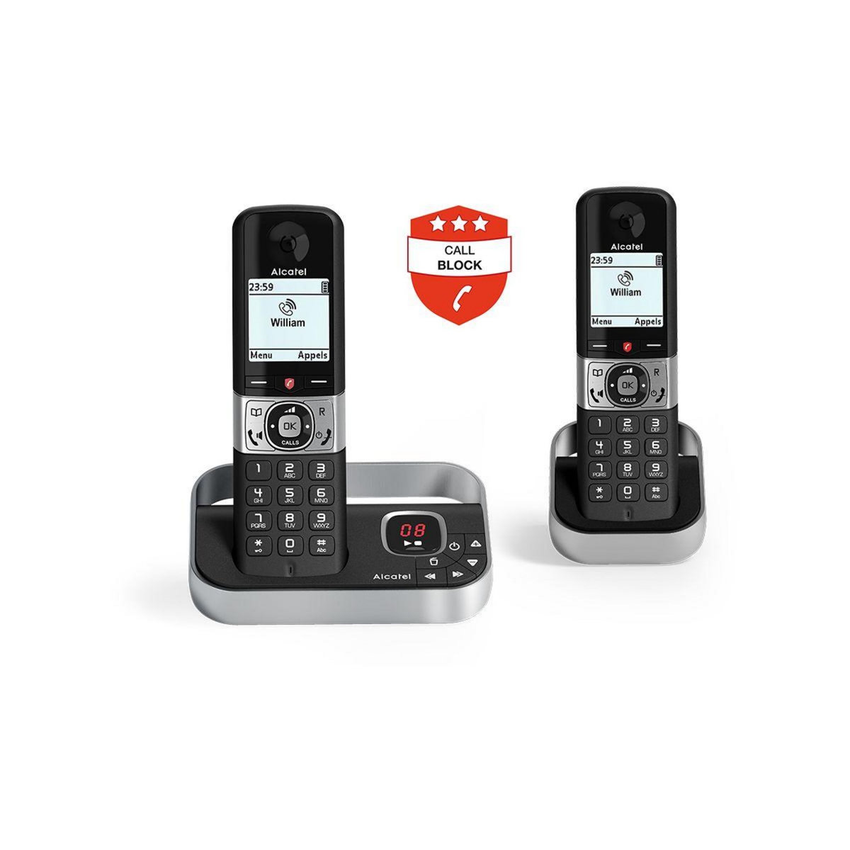 Alcatel Téléphone sans fil F890 Voice Duo Noir