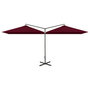 Voir la diapositive 2 : VIDAXL Parasol de jardin double avec mat en acier rouge bordeaux