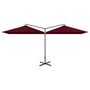 Voir la diapositive 2 : VIDAXL Parasol de jardin double avec mat en acier rouge bordeaux