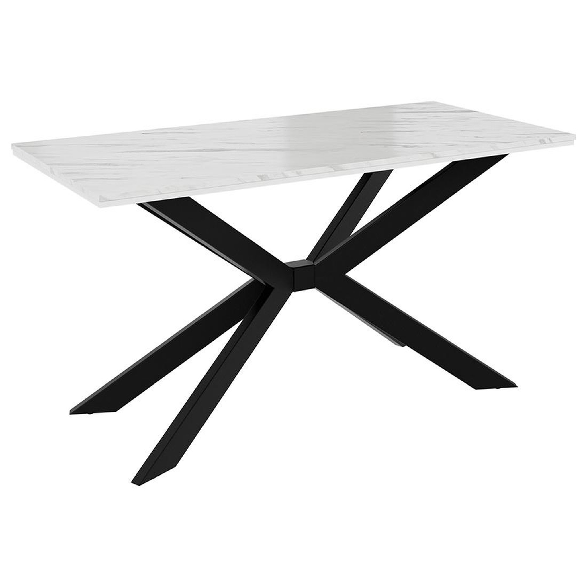 Voir la diapositive 1 : BEST MOBILIER Casey - table à manger - plateau effet marbre - pieds en métal - 4 à 8 personnes