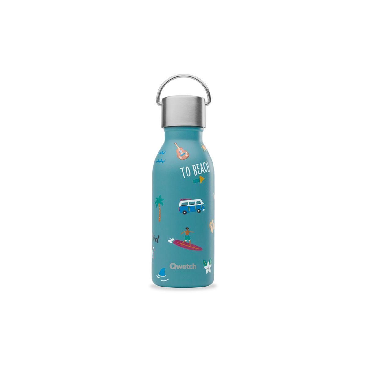 QWETCH Bouteille isotherme isotherme inox Kids Honolulu Bleu 350 ml