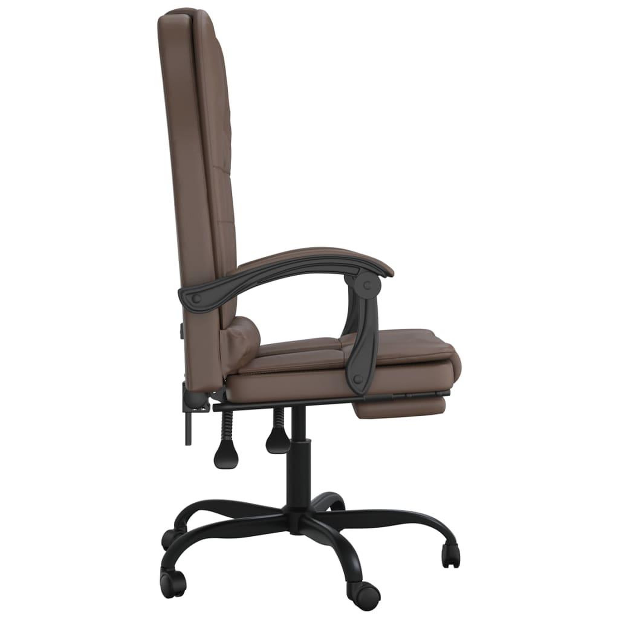 Voir la diapositive 4 : VIDAXL Fauteuil de massage inclinable de bureau Marron Similicuir