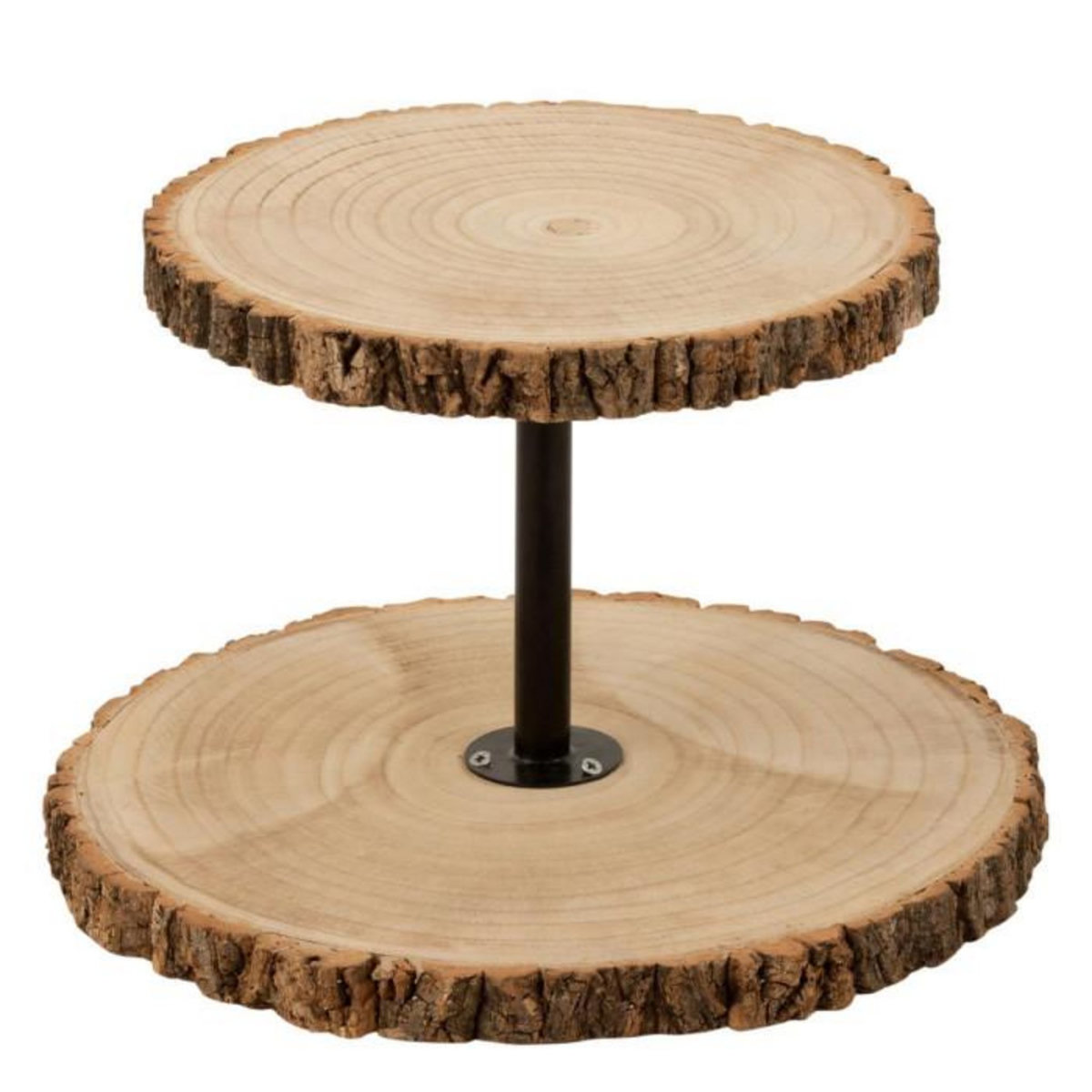 Paris Prix Plateau 2 Niveaux  Tronc en Bois  42cm Naturel