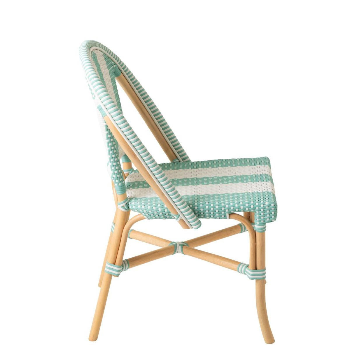 Paris Prix Chaise de Jardin en Rotin  Reyes  86cm Bleu & Blanc