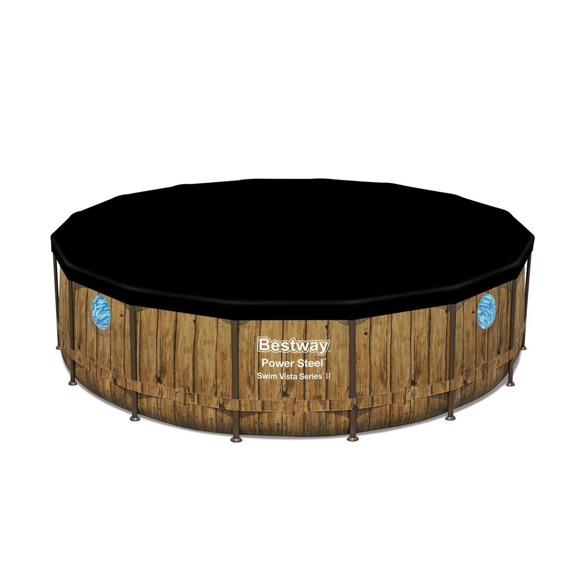 CONCEPT USINE Piscine hors sol effet rotin brun 4,88 x 1,22 m HILO