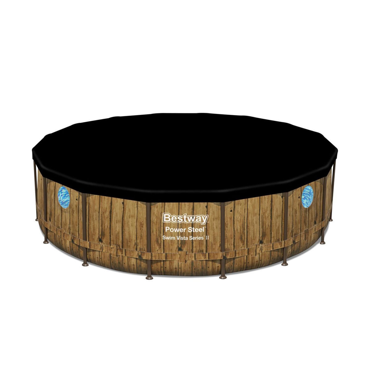 CONCEPT USINE Piscine hors sol effet rotin brun 4,88 x 1,22 m HILO