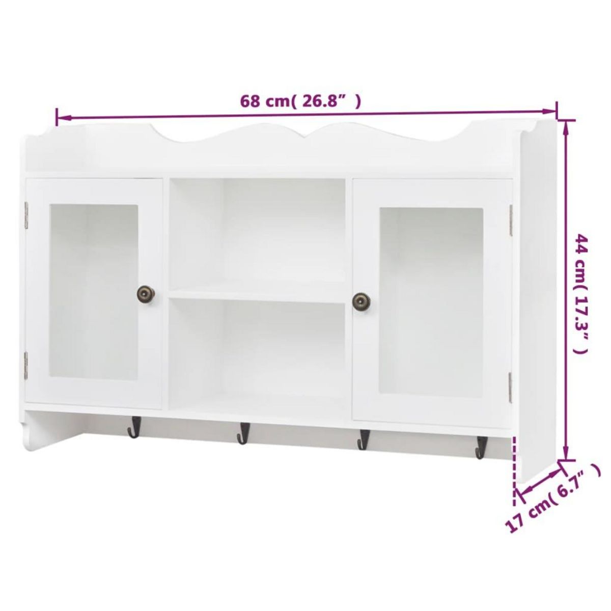 VIDAXL Vitrine murale avec etagere de Livre / DVD / Verre en MDF Blanc