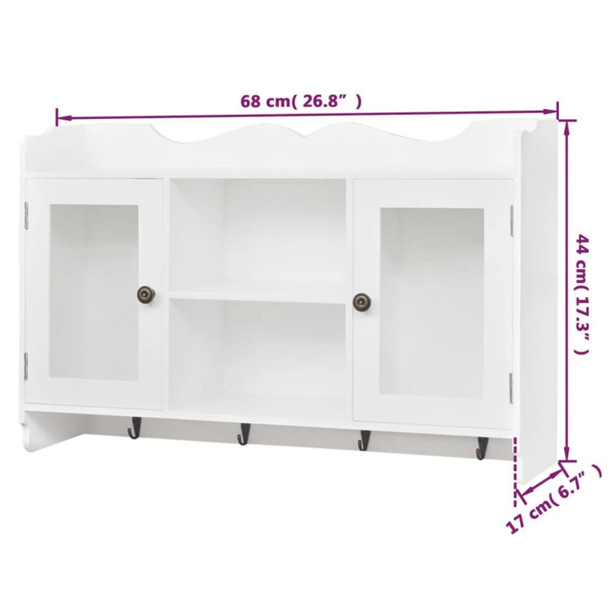 VIDAXL Vitrine murale avec etagere de Livre / DVD / Verre en MDF Blanc