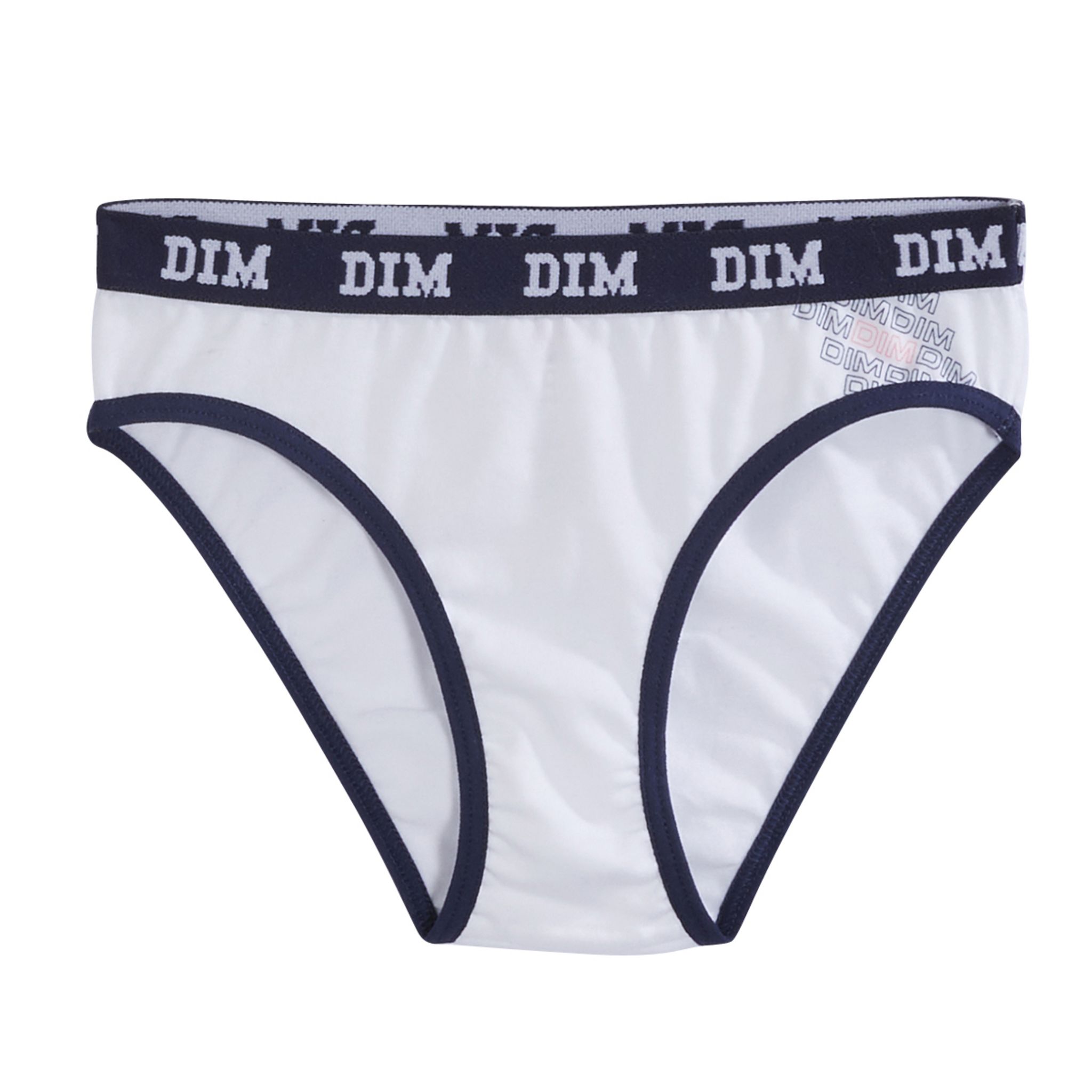 Culotte DIM En Coton Bio Et Tulle - Taille 38, Blanc/gris - Neuve Avec étiquettes