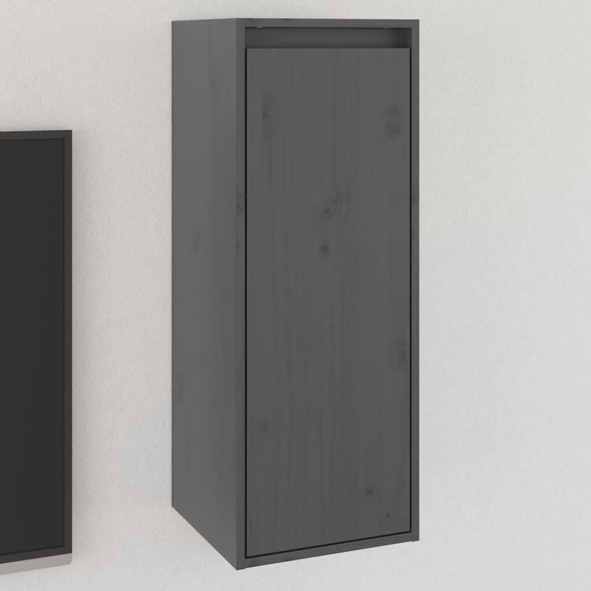 Voir la diapositive 1 : VIDAXL Armoire murale Gris 30x30x80 cm Bois de pin massif