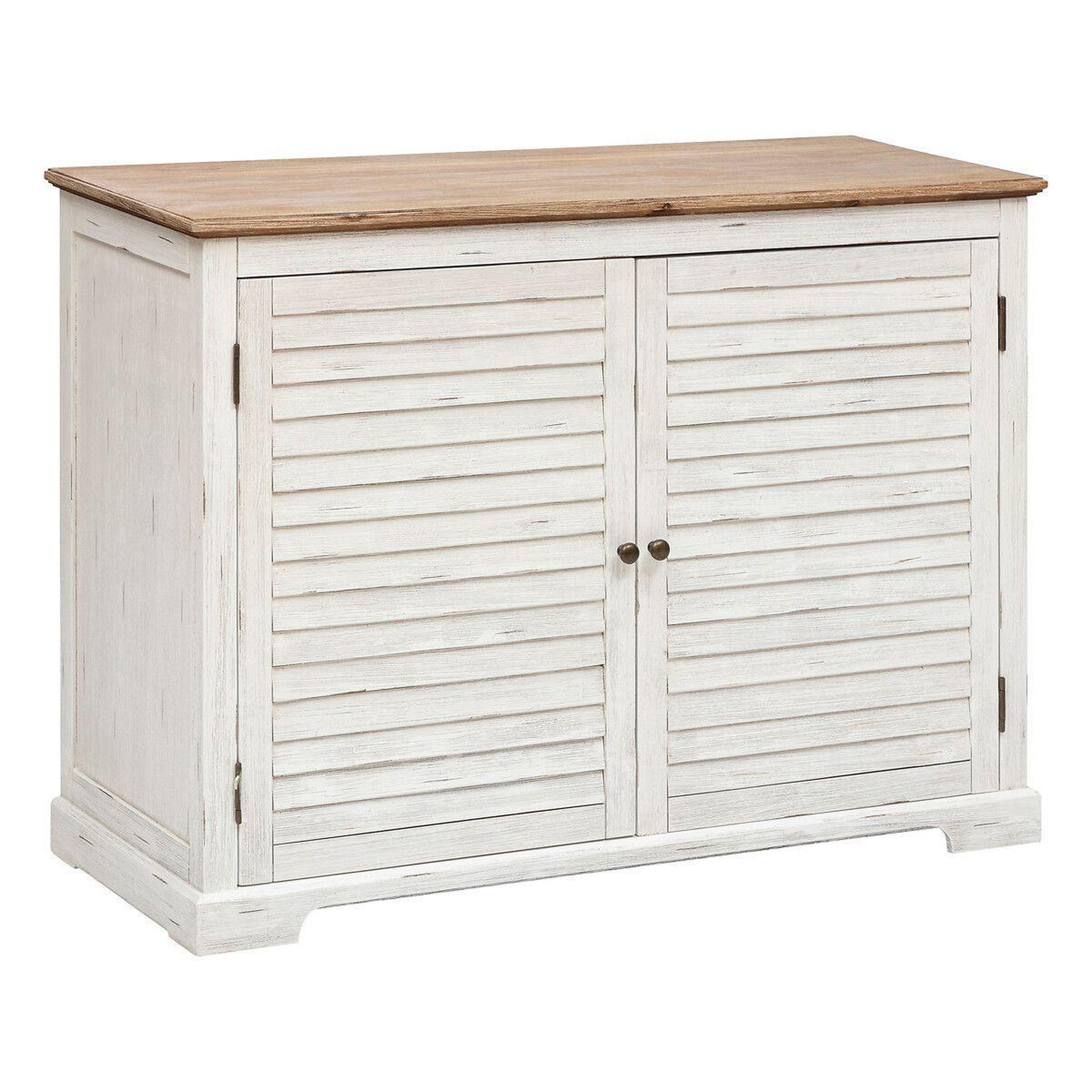 Voir la diapositive 1 : ATMOSPHERA Buffet 2 Portes en Bois  Olbia  110cm Blanc