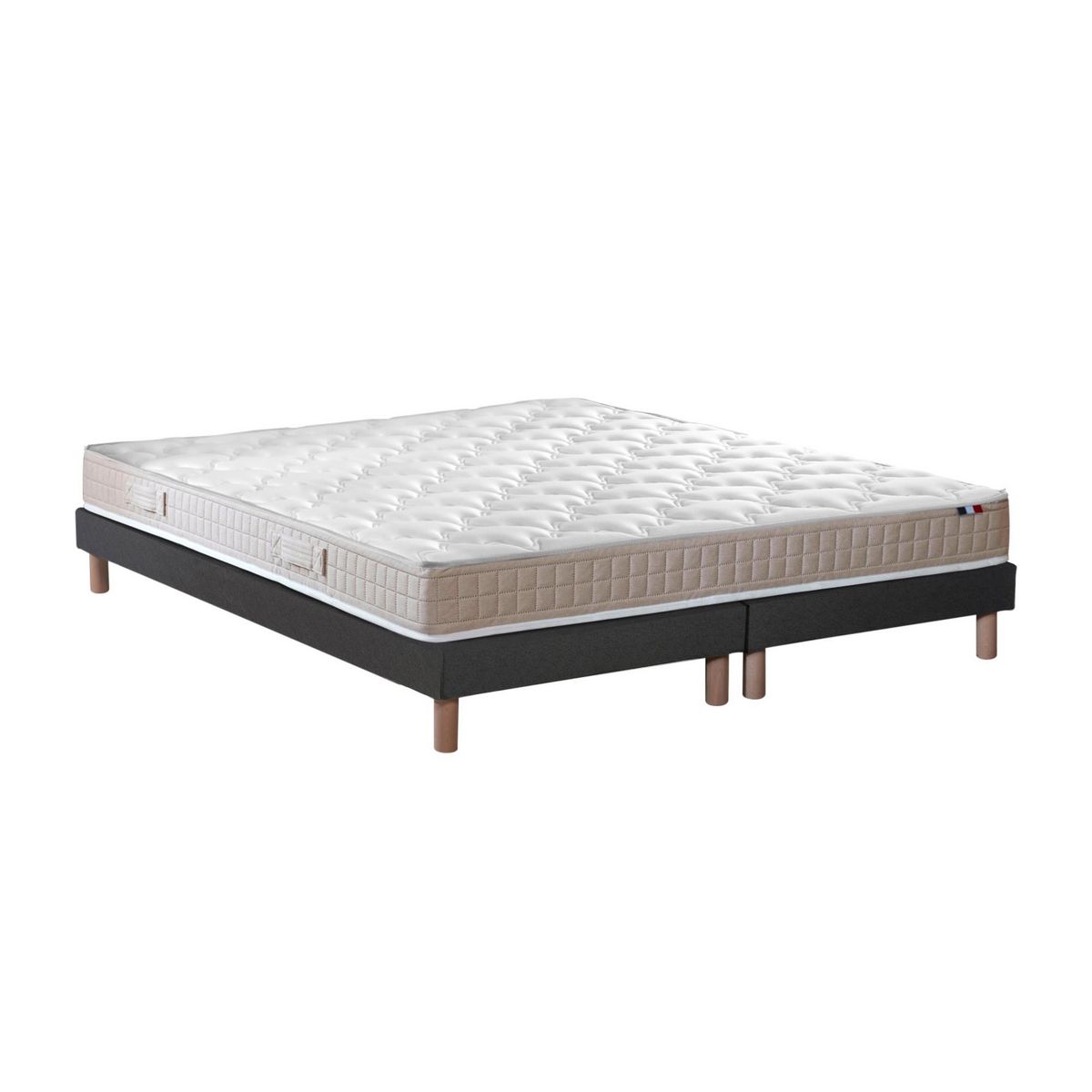IDLITERIE Ensemble matelas 100% latex 3 zones PURE avec sommier - confort français