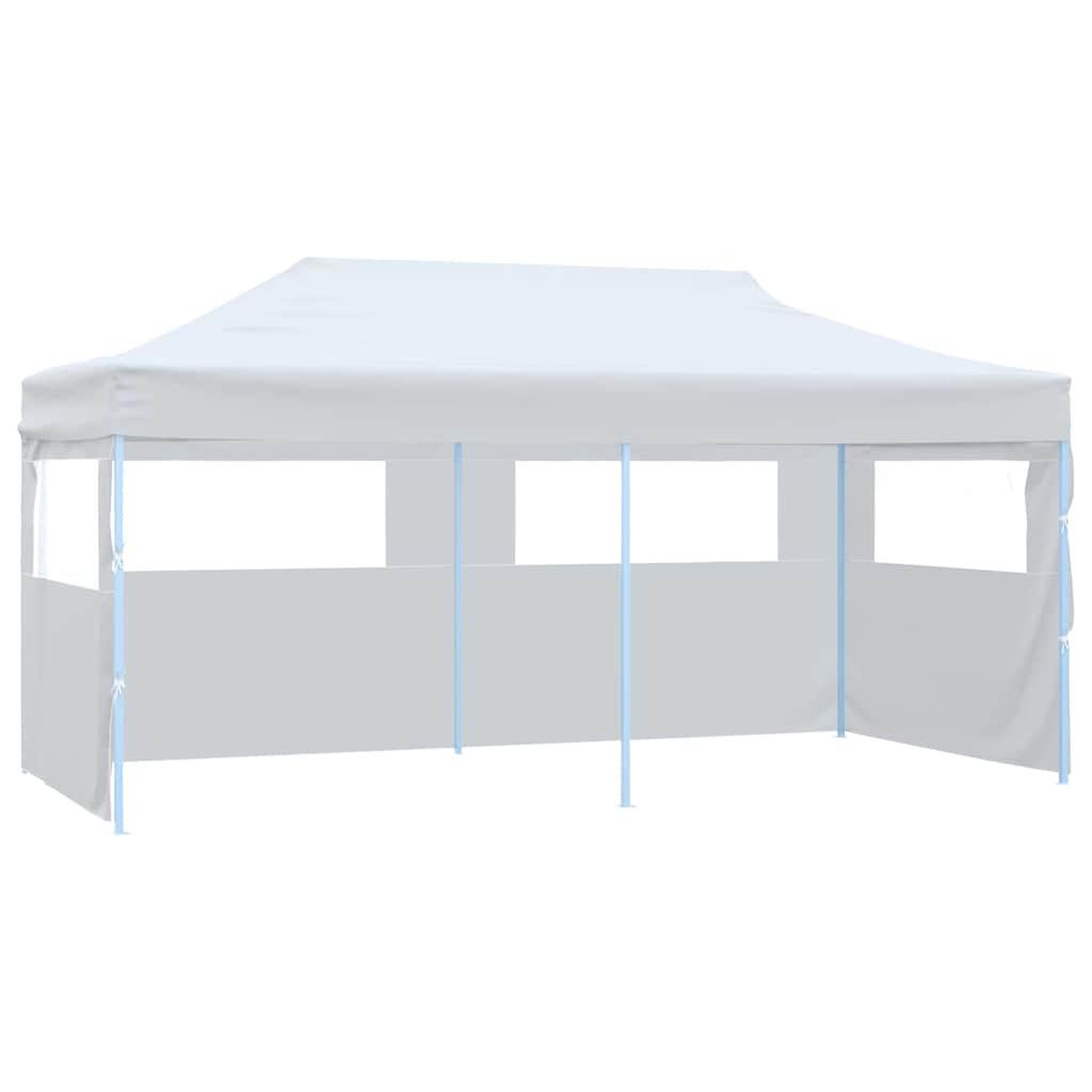 VIDAXL Tente de reception pliable avec parois 3 x 6 m acier blanc