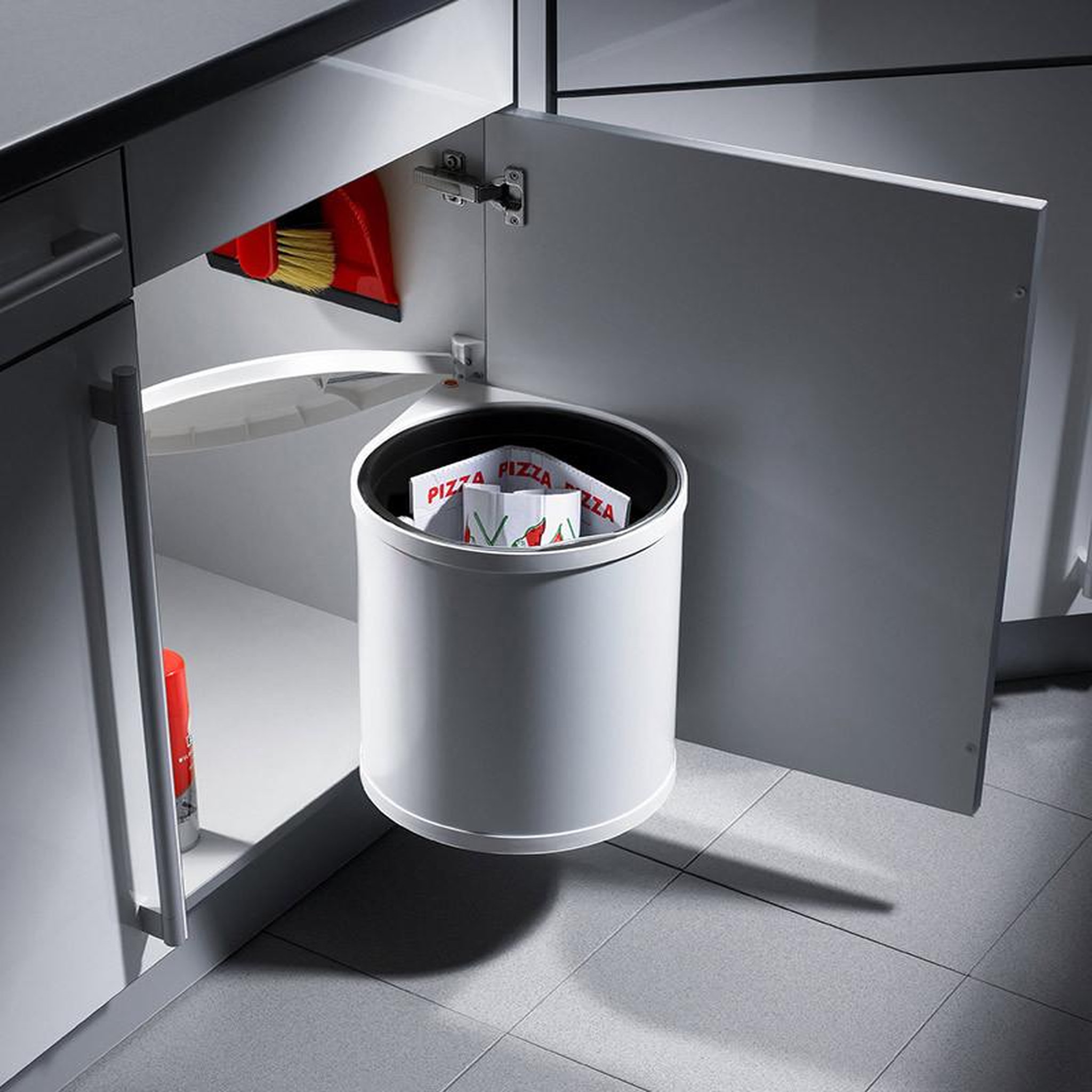 Voir la diapositive 3 : HAILO Poubelle encastrable pour porte battante 15l hailo as mono