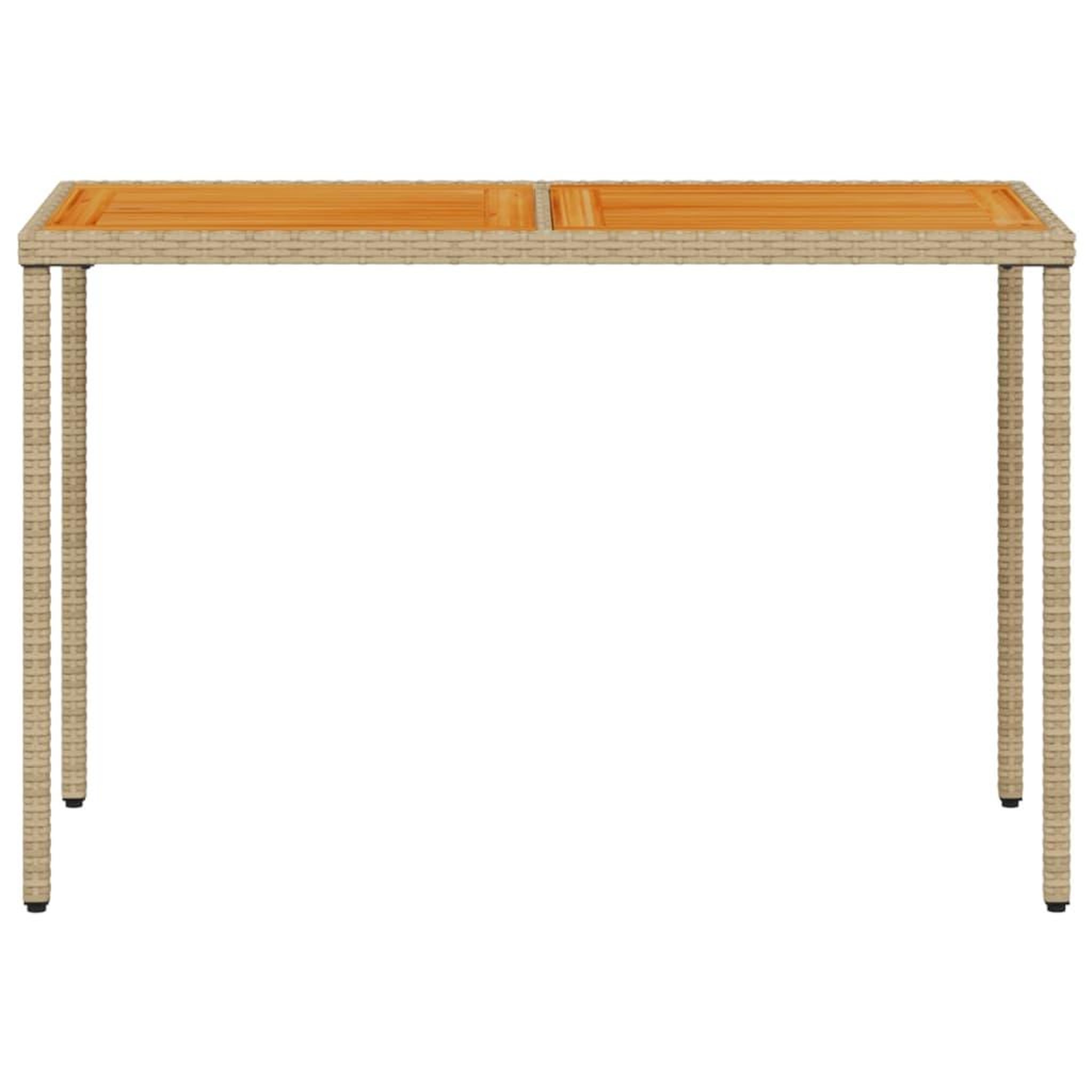 Voir la diapositive 4 : VIDAXL Table de jardin avec dessus en bois d'acacia beige 115x54x74 cm