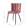Voir la diapositive 4 : MAISON PAVANE Lot de 2 chaises en velours rose et pieds en métal noir-Rosy