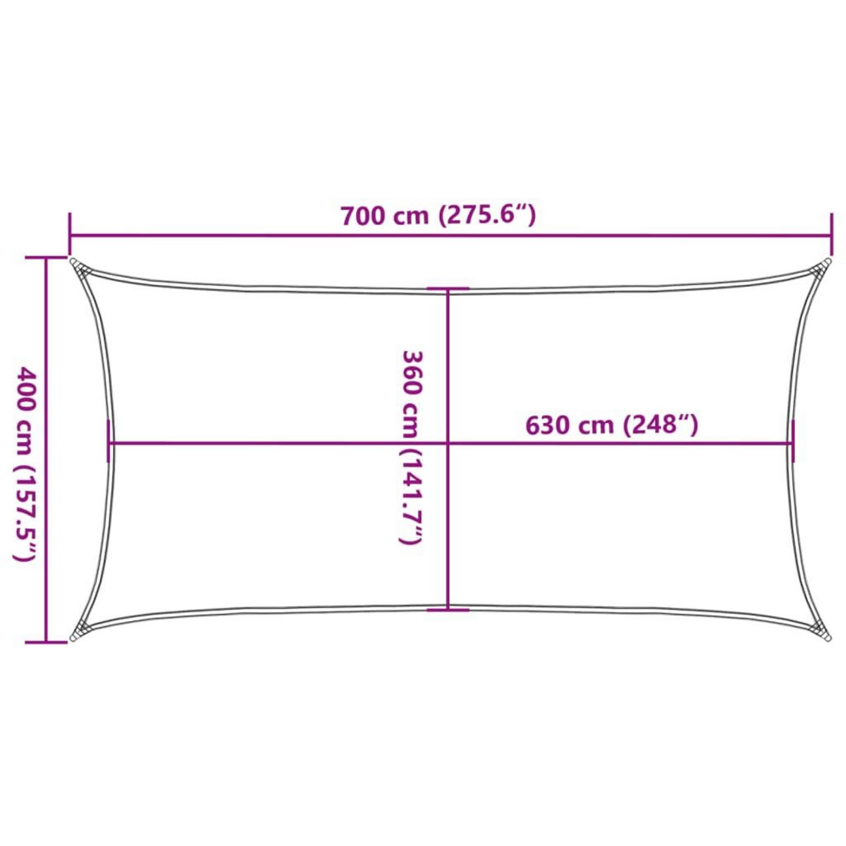 VIDAXL Voile d'ombrage 160 g/m^2 Vert clair 4x7 m PEHD