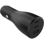 ADEQWAT Chargeur allume cigare 72W 2x USB-C + USB-A noir