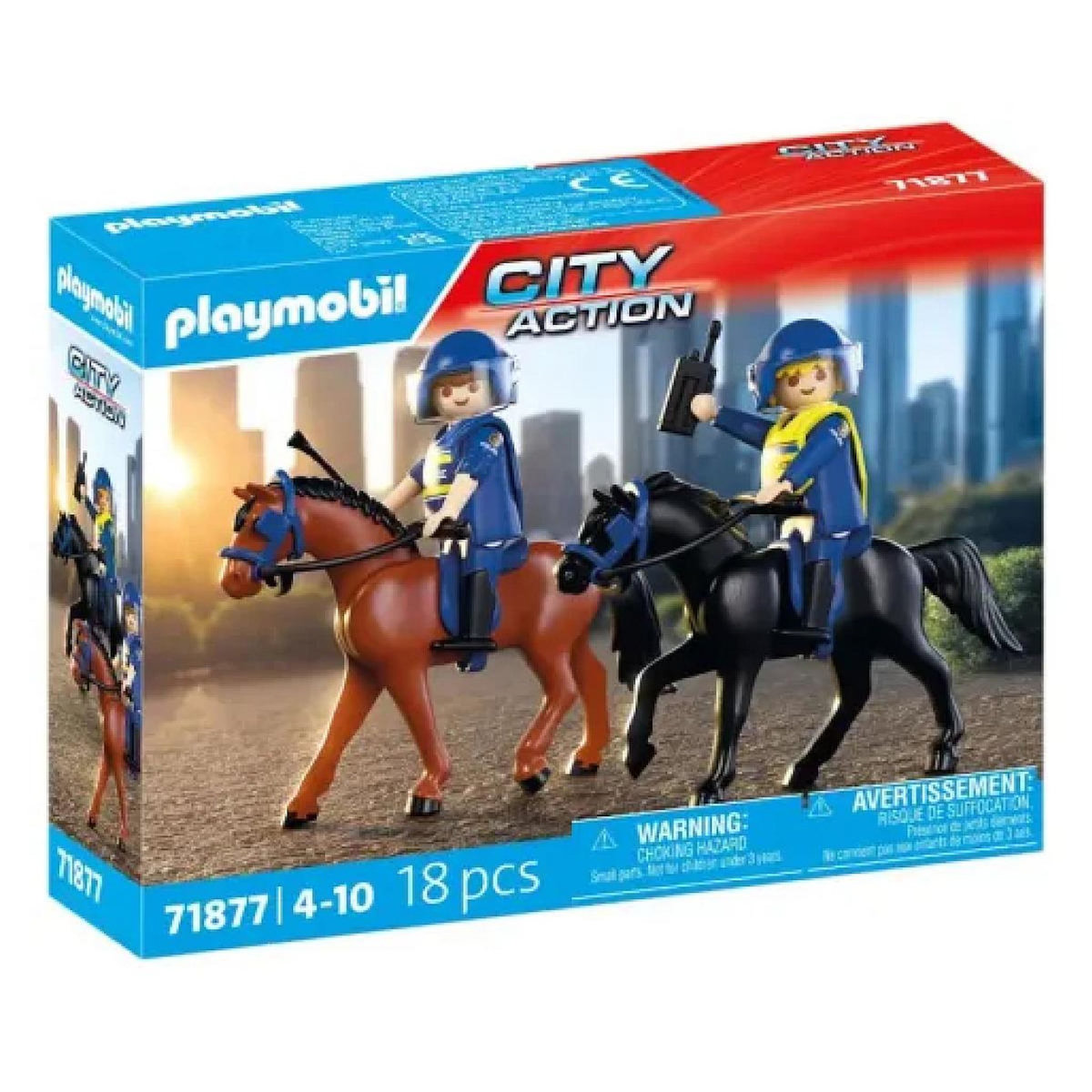 PLAYMOBIL 71877  2 policiers cavaliers avec leurs chevaux
