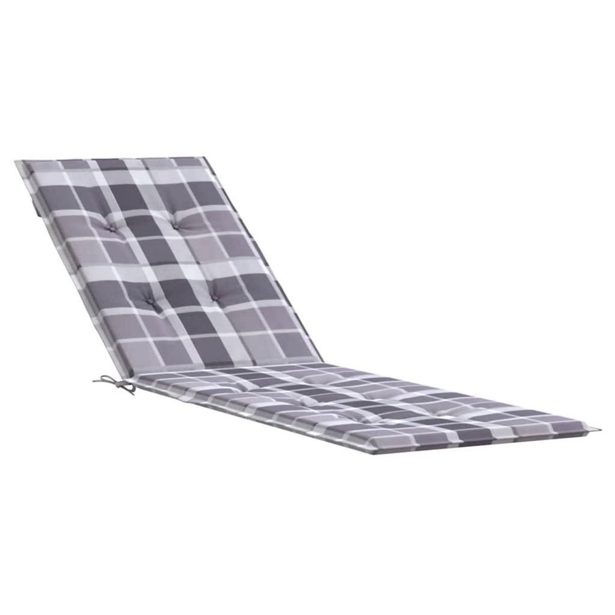 VIDAXL Coussin de chaise de terrasse carreaux gris (75+105)x50x4 cm
