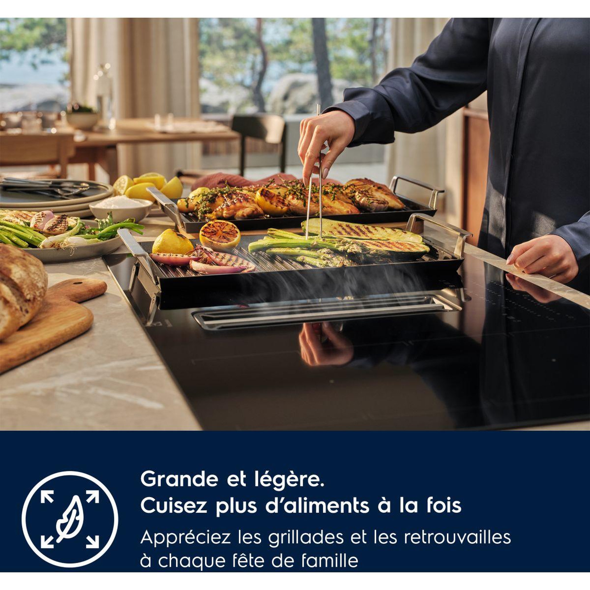 Voir la diapositive 2 : ELECTROLUX Accessoire plancha grill pour four et table e9hhpg11