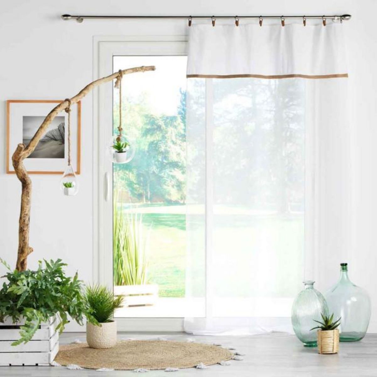 Paris Prix Rideau Voilage à Anneaux  Leana  140x240cm Blanc