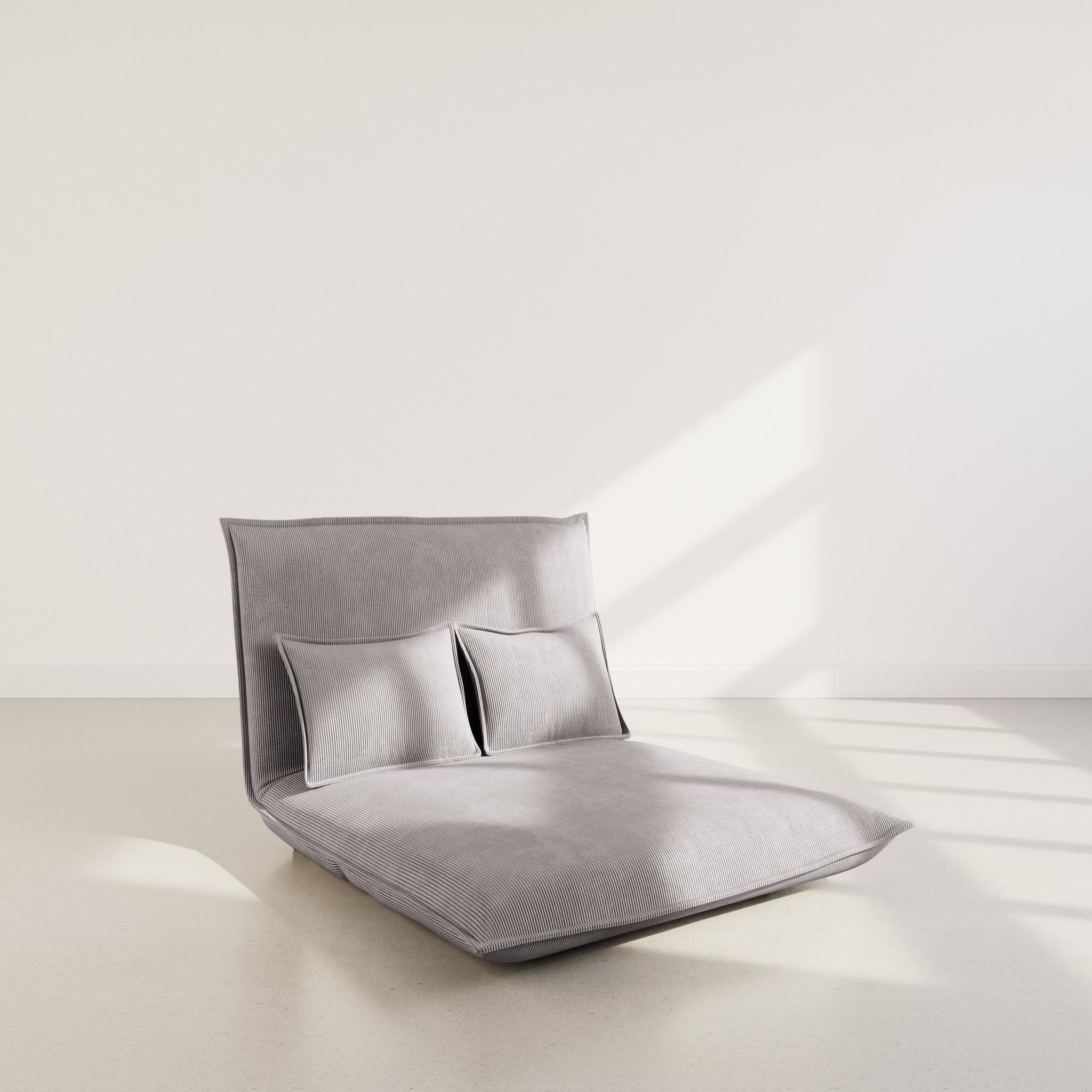 Voir la diapositive 2 : BEST MOBILIER Candice - banquette 2 places convertible clic-clac en velours côtelé