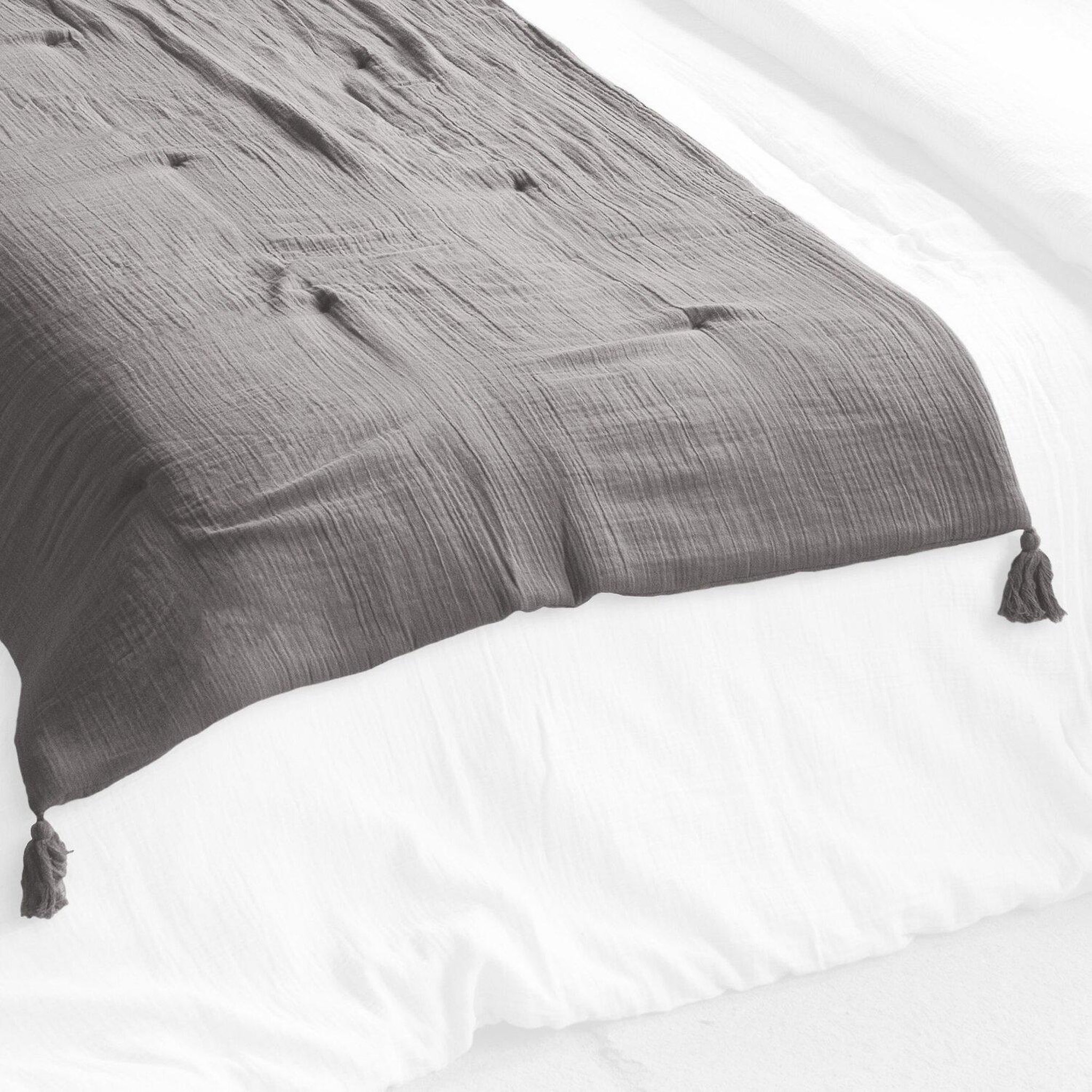 Voir la diapositive 2 : Home collection Edredon 100% gaze de coton