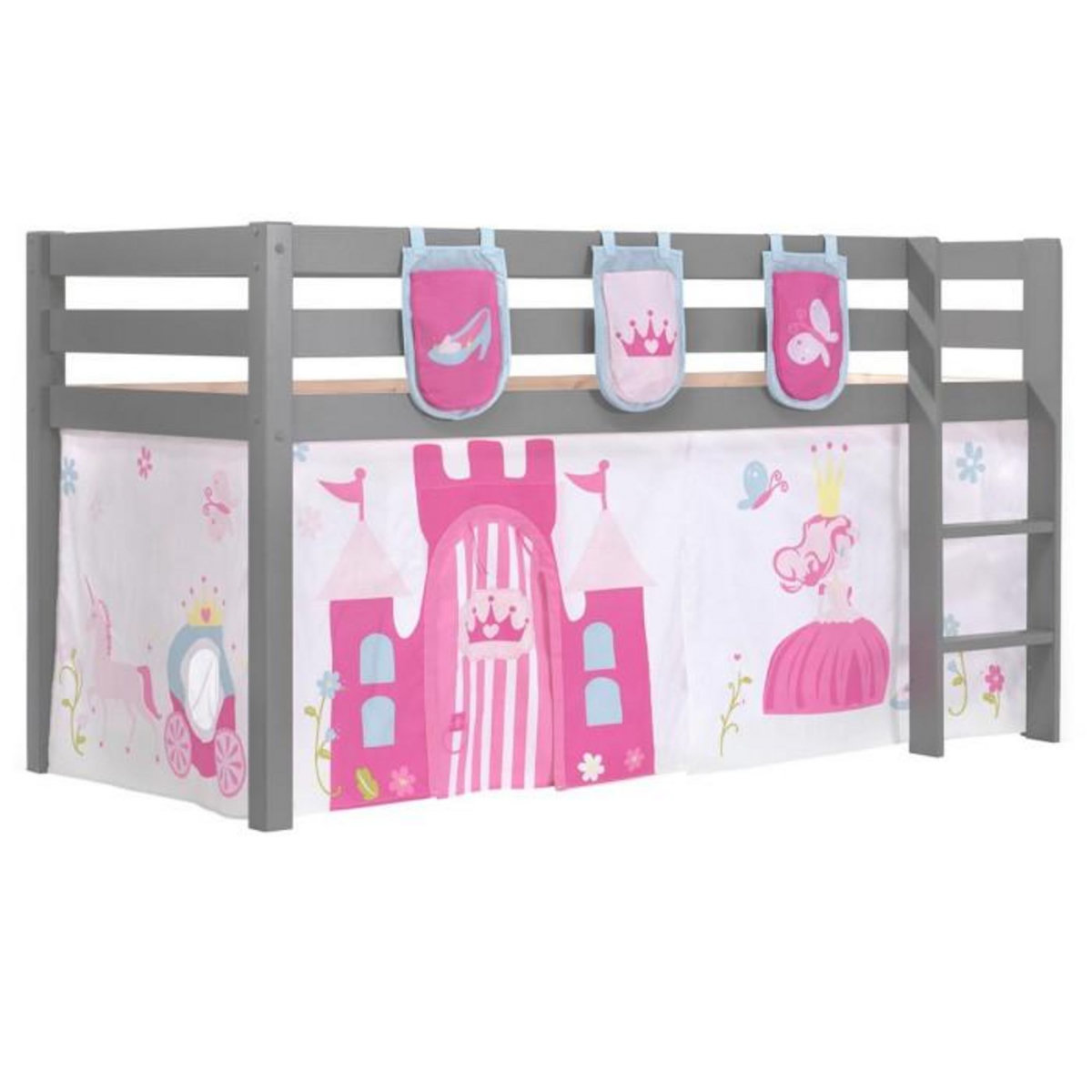 Paris Prix Pack - Lit Enfant, Tente & 3 Pochettes  Pino Princesse  Gris