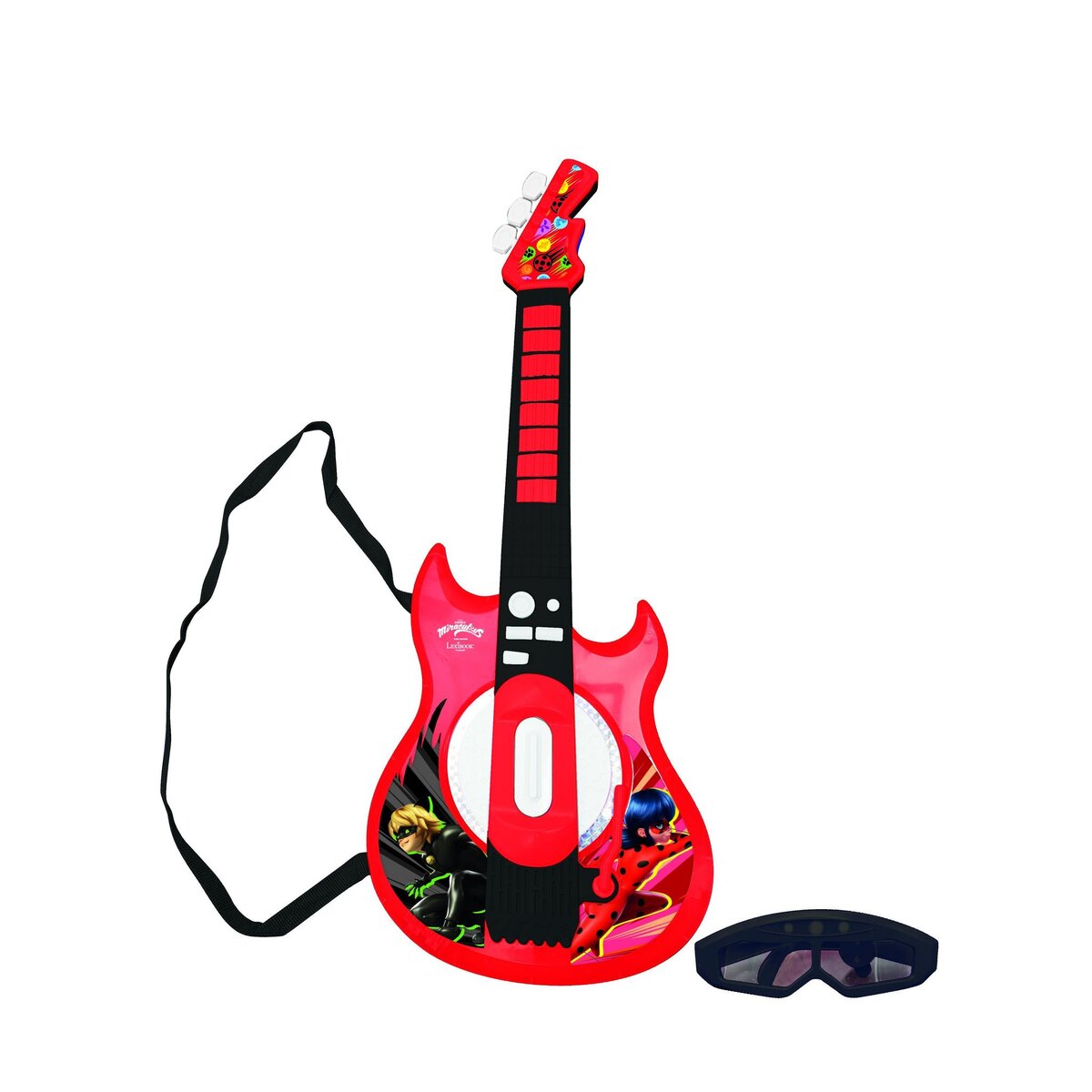 Lexibook Guitare Électronique Lumineuse avec lunettes et micro Miraculous